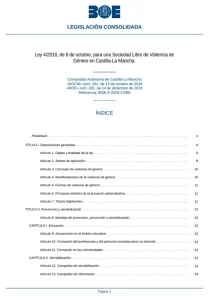 Ley 4 2018, de 8 de octubre, para una Sociedad Libre de Violencia de Género en Castilla-La Mancha