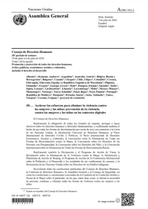 Resolución del Consejo de Derechos Humanos de Naciones Unidas de fecha 2 de Julio de 2018