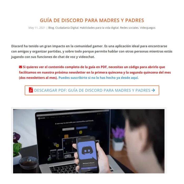 guia de discord para madres y padres