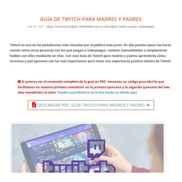 guia de twitch para madres y padres