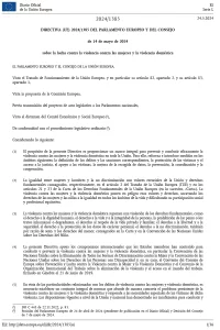 2024-05-14 DIRECTIVA UE 2024-1385 SOBRE LA LUCHA CONTRA LA VIOLENCIA CONTRA LAS MUJERES Y LA VIOLENCIA DOMESTICA