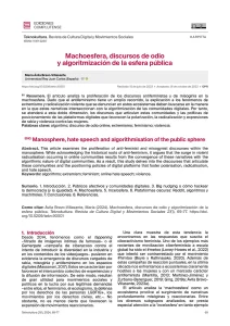 Machoesfera, discursos de odio y algoritmización de la esfera pública